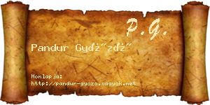 Pandur Győző névjegykártya